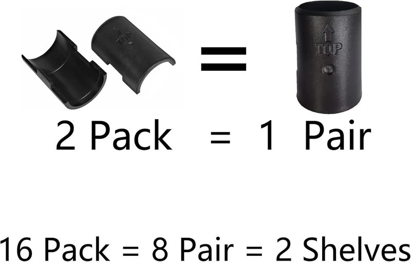 WAFJAMF Wire Shelf Clips Shelving Sleeves - 16 Pack Shelf Lock Clips for 1" Post- Shelving Sleeves Replacements for Wire Shelving System - Image 2